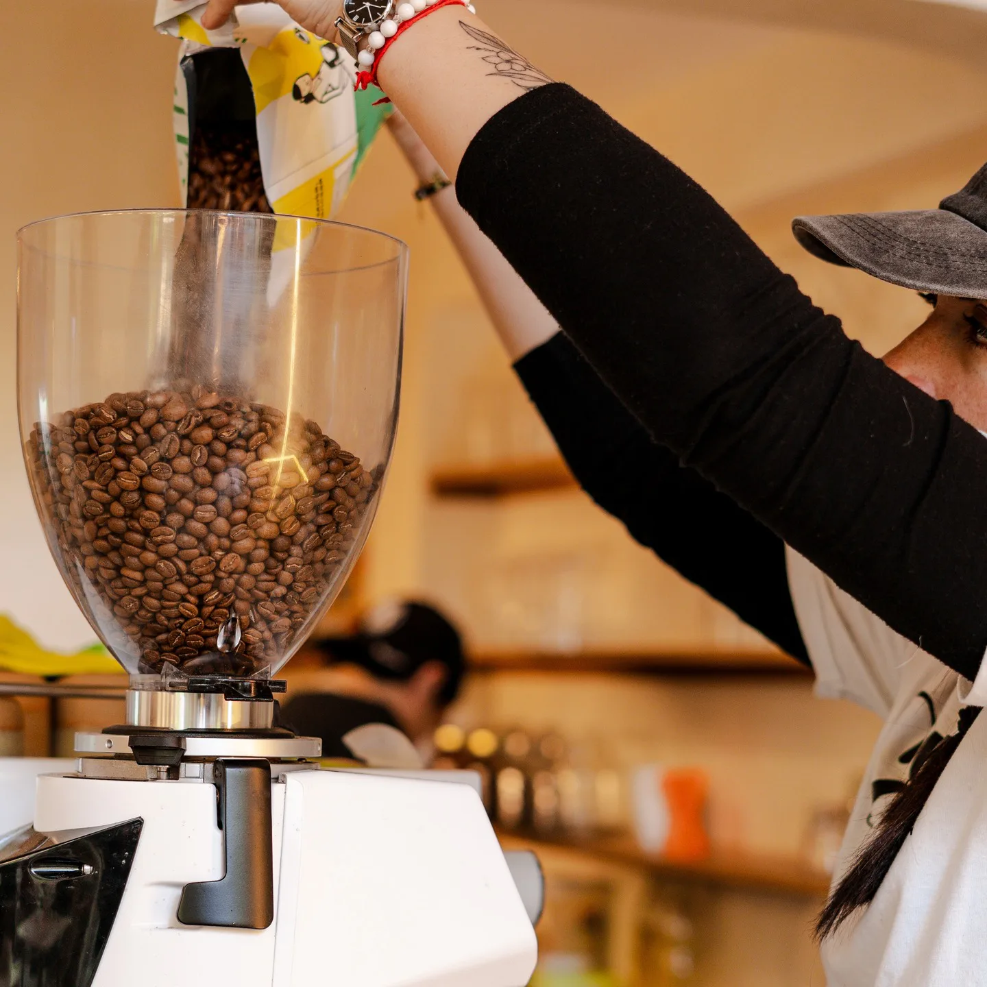 Detalle de café de especialidad en Cero