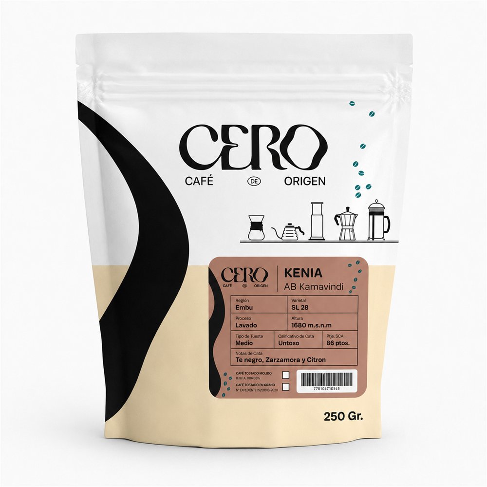 Packaging del café Kenia AB Kamavindi de Cero